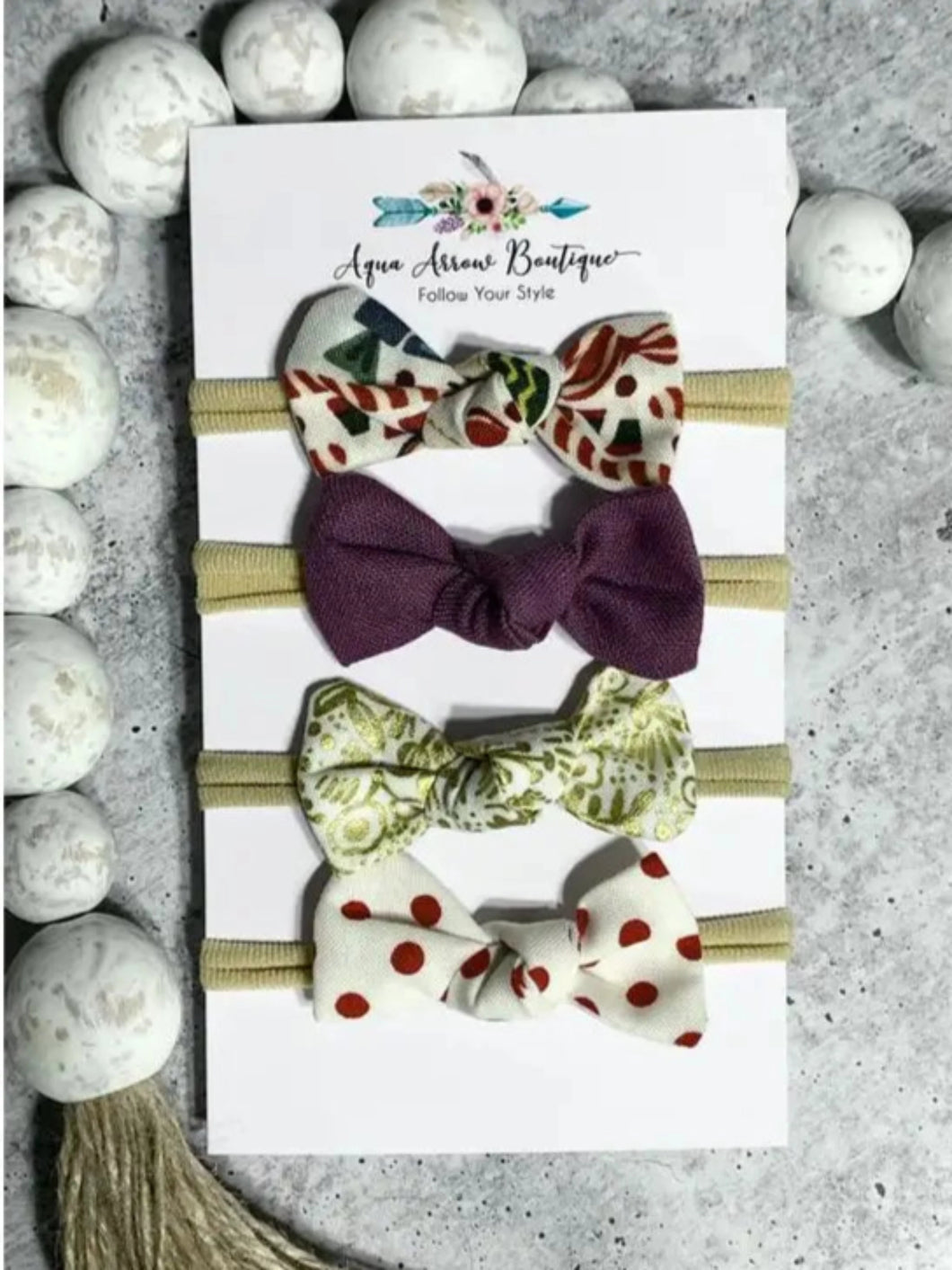 CHRISTMAS CANDY BABY HEADBAND SET