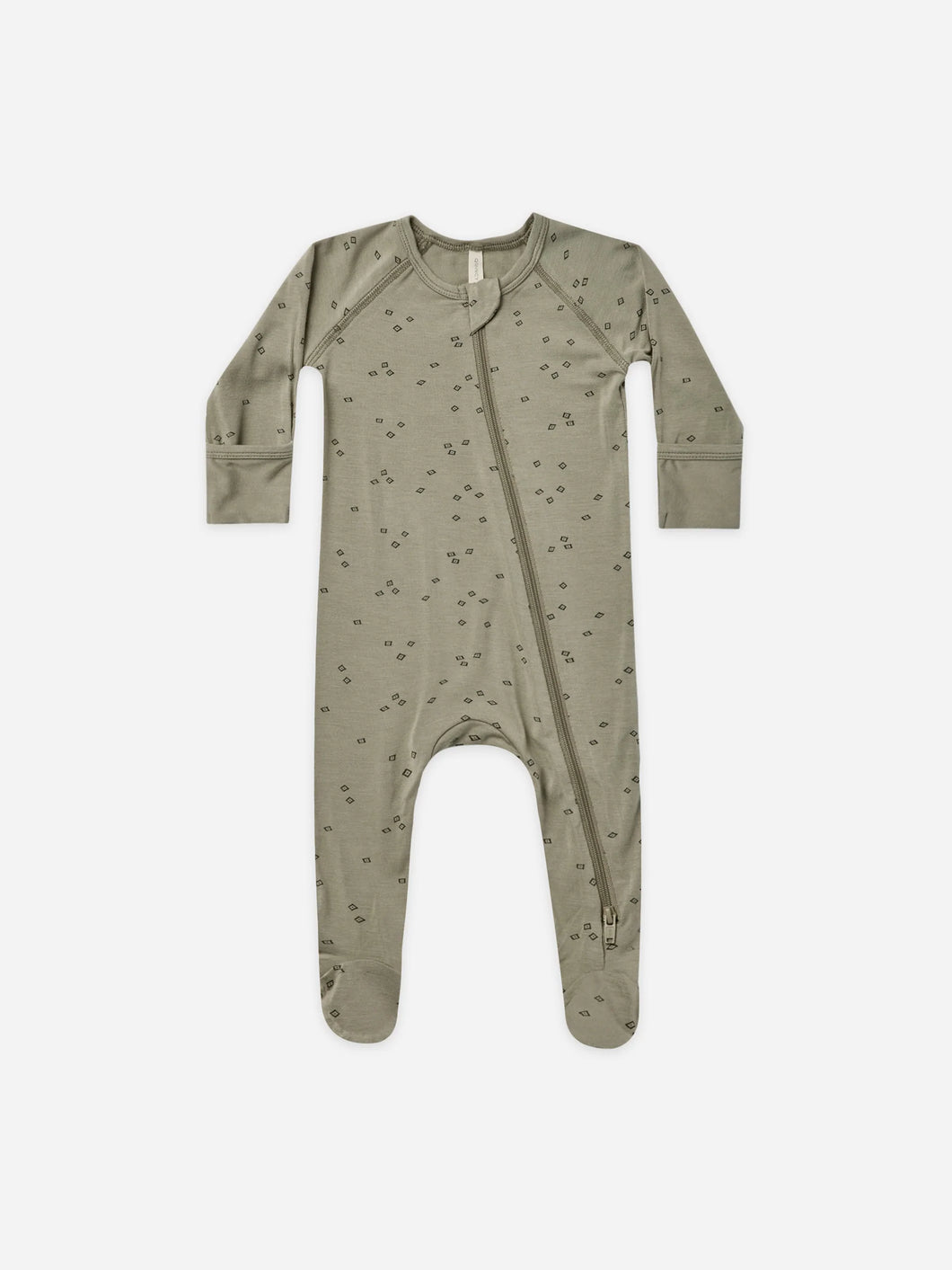 QUINCY MAE BAMBOO ZIP FOOTIE IN GEO