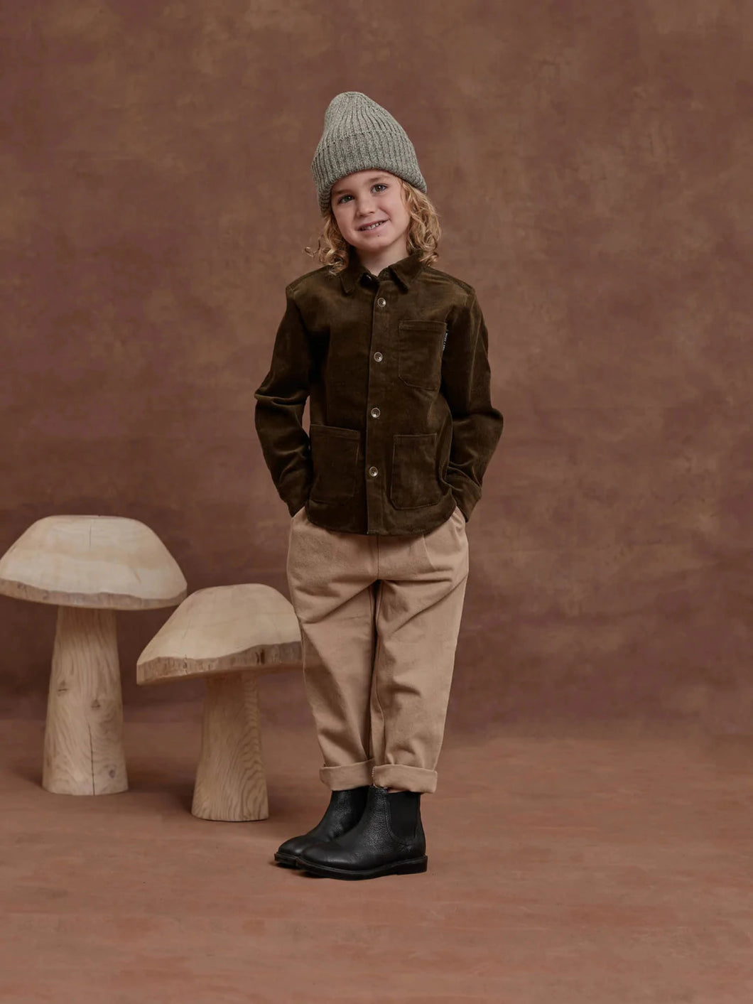 RYLEE + CRU COLLARED SHIRT IN ARMY