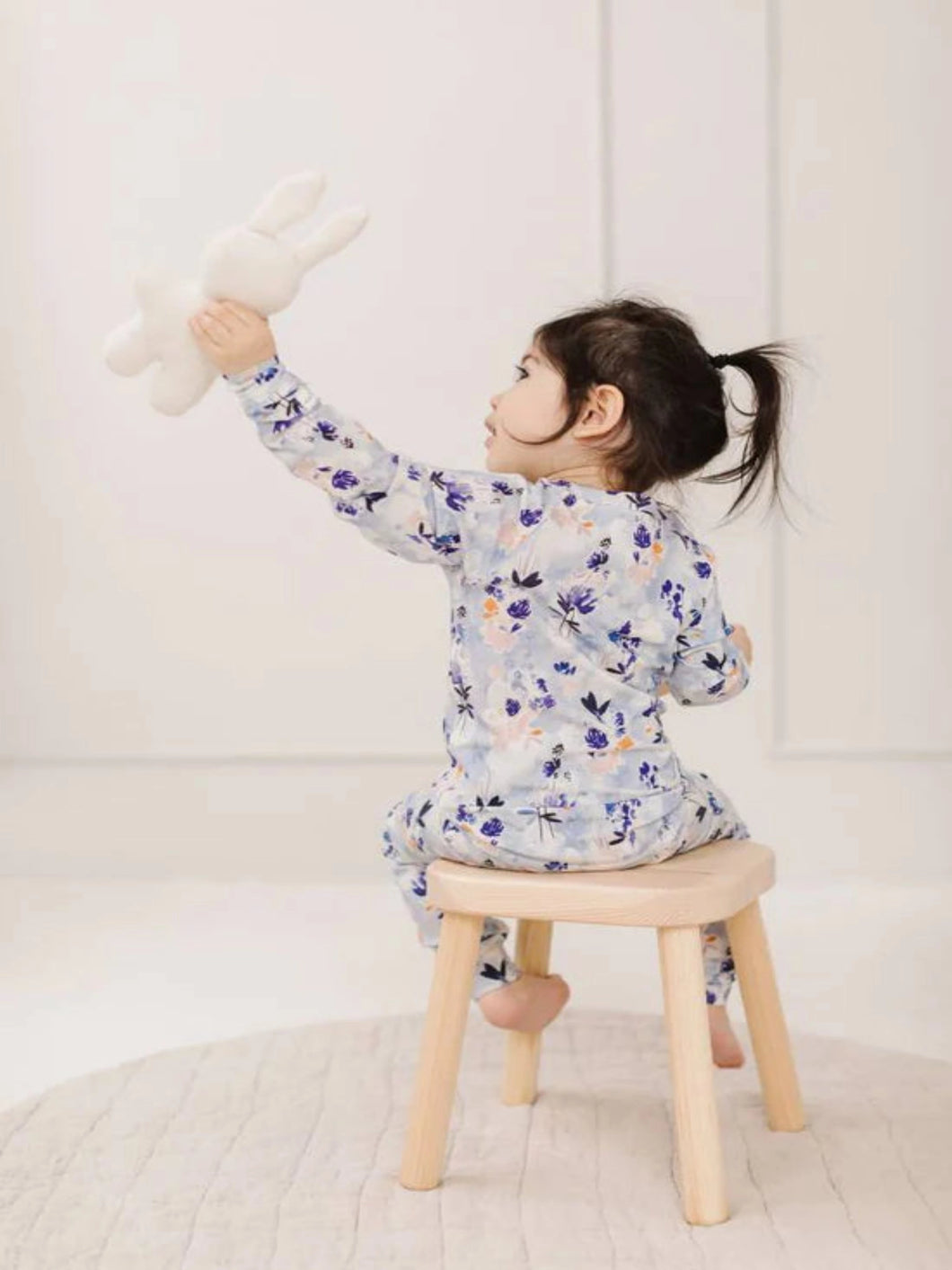 LOULOU LOLLIPOP 2 PIECE PJ SET IN INK FLORAL