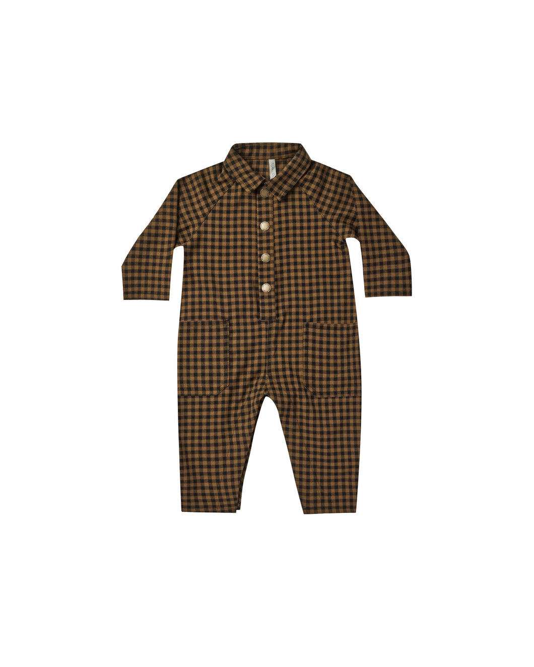 RYLEE + CRU CHARTREUSE PLAID SNAP JUMPSUIT
